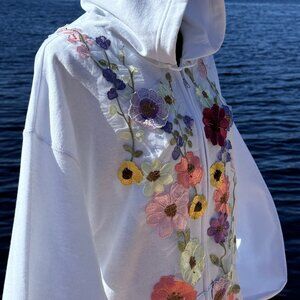 3D MULTI COLOR FLORAL HOODIE - READY TO SEW! "Make me an offer"!!
